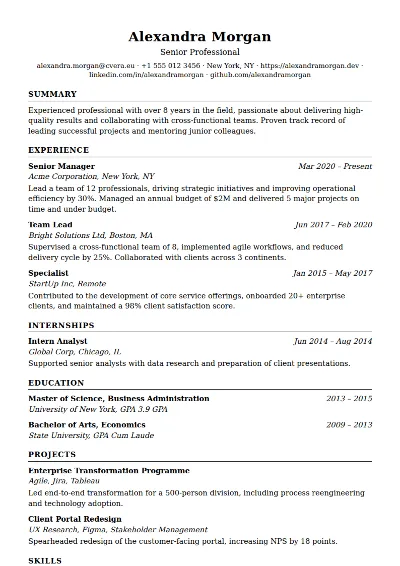 ATS Classic CV Template