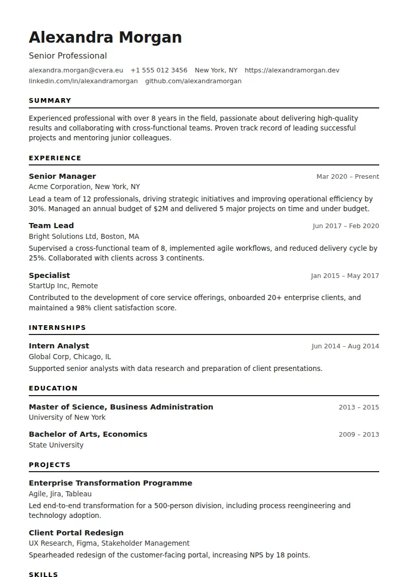 ATS Modern CV Template