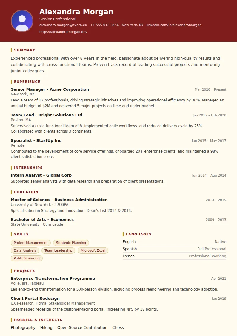 Attorney CV Template