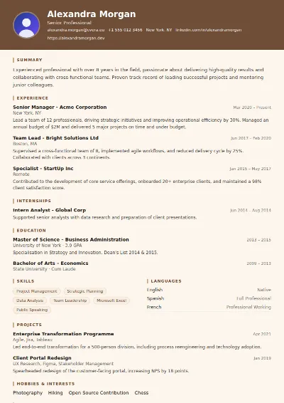 Barista CV Template