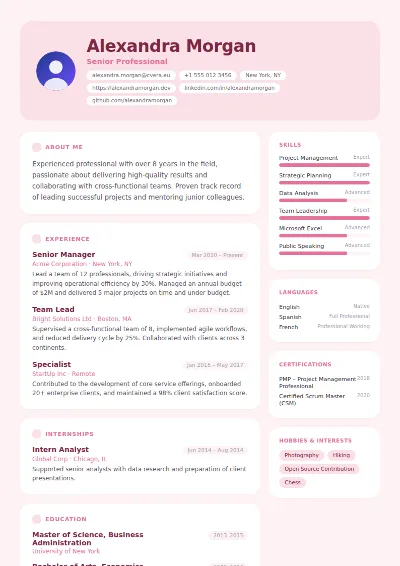Bloom CV Template