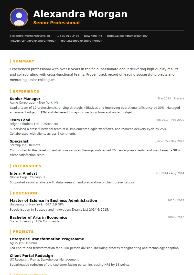 Bold CV Template