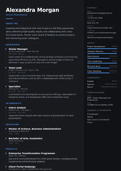 Carbon CV Template