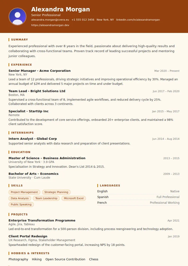Carpenter CV Template