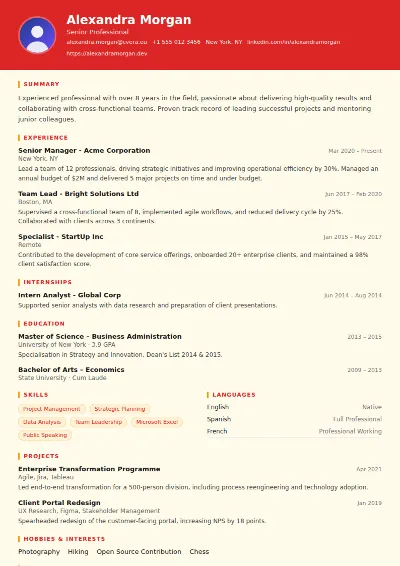 Chef CV Template