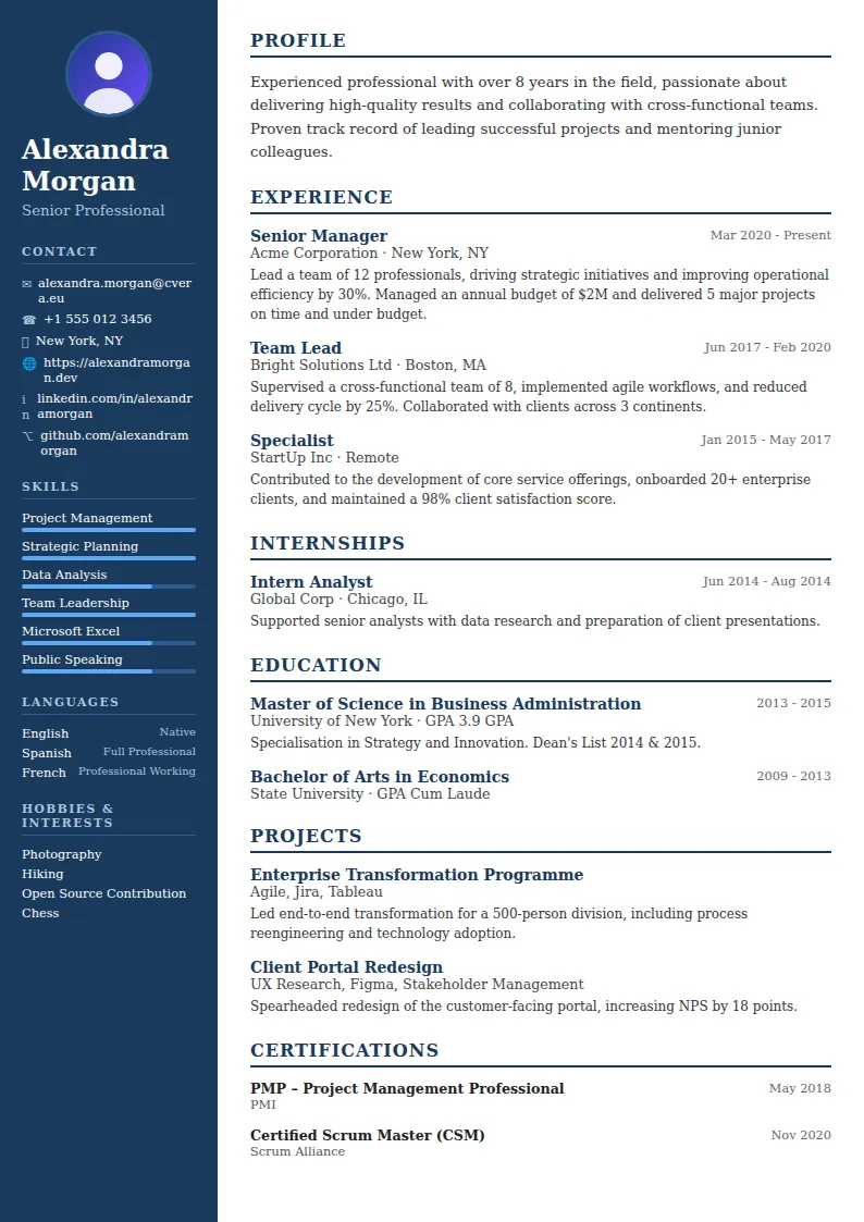Classic CV Template