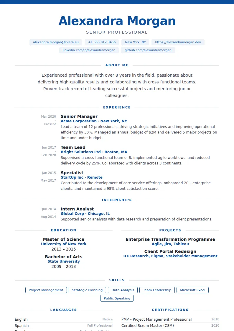 Cobalt CV Template