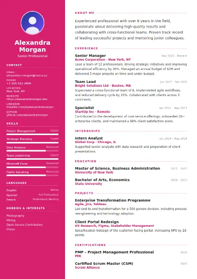 Colorfield CV Template