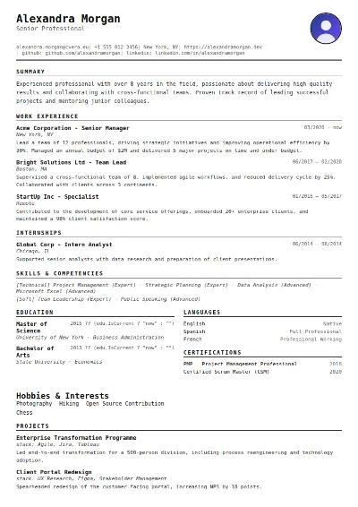 Compact CV Template