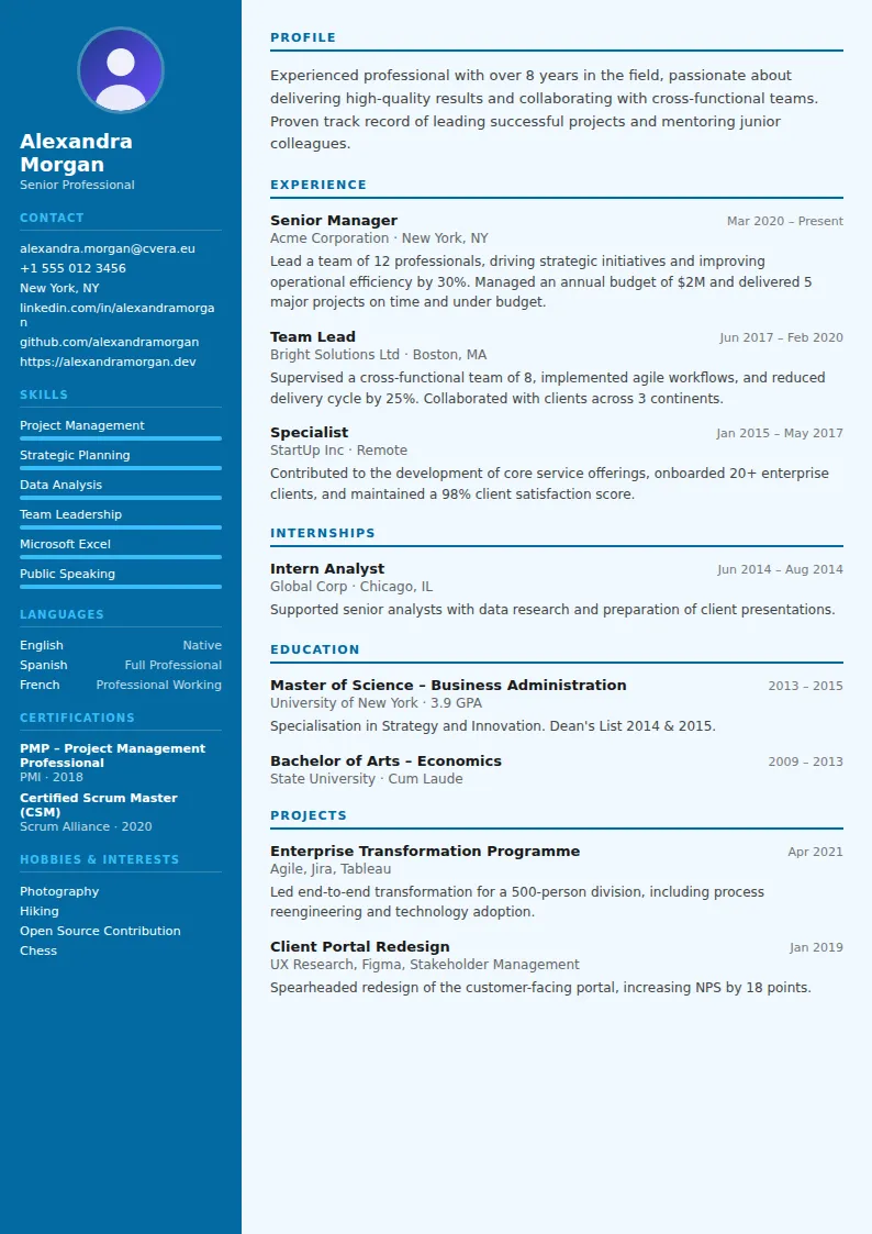 Dentist CV Template