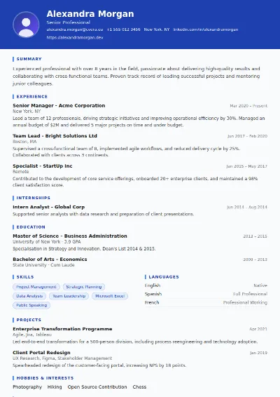 Driver CV Template