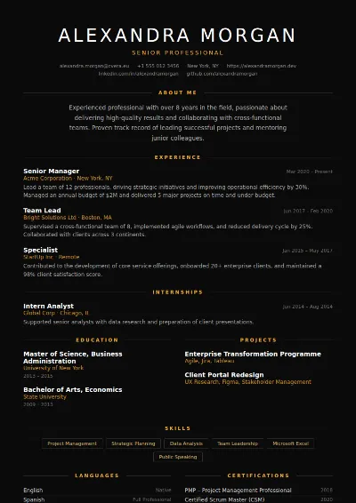 Eclipse CV Template