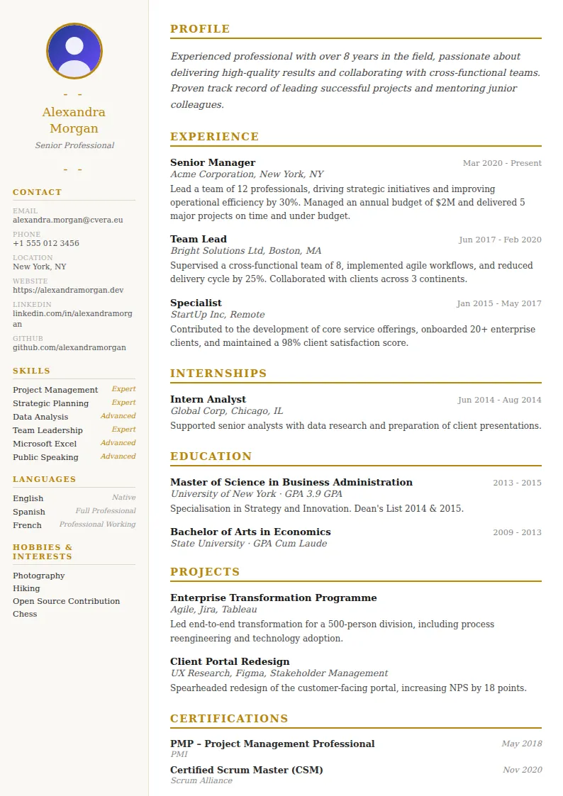 Elegant CV Template