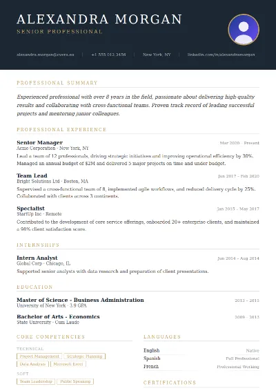 Executive CV Template