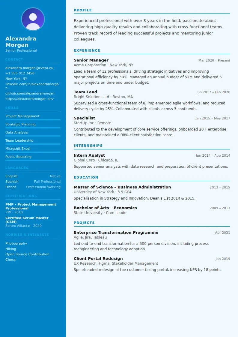 Flight Attendant CV Template