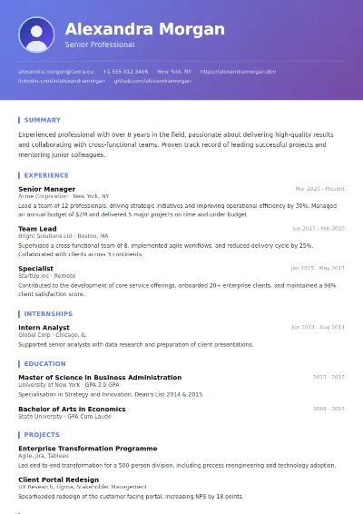 Gradient CV Template
