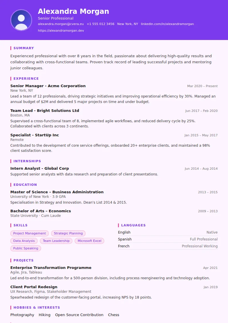 Graphic Designer CV Template