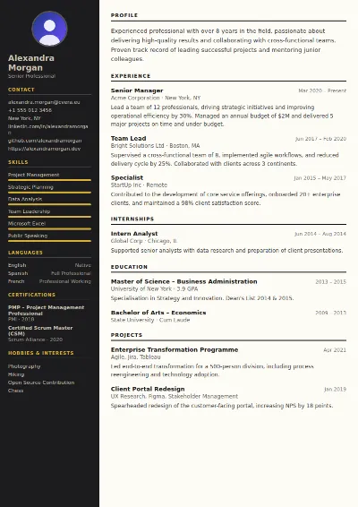Hotel Manager CV Template