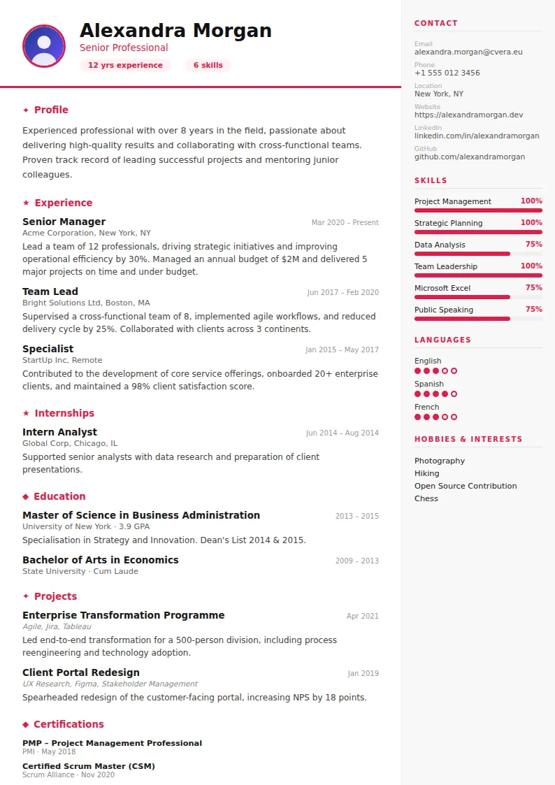 Infographic CV Template