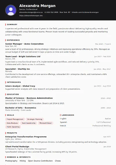 Journalist CV Template