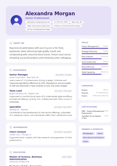 Lilac CV Template