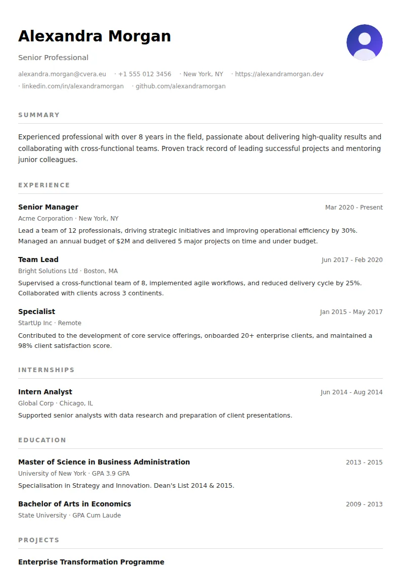 Minimalist CV Template