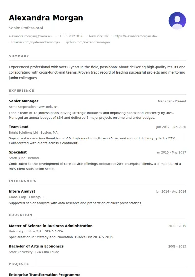 Minimalist CV Template