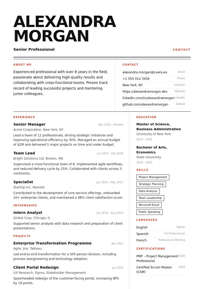 Monolith CV Template