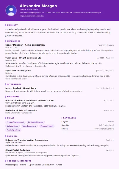 Musician CV Template