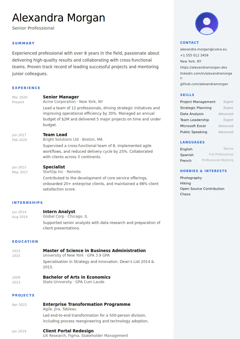 Nordic CV Template