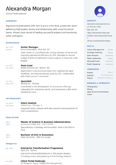 Nordic CV Template