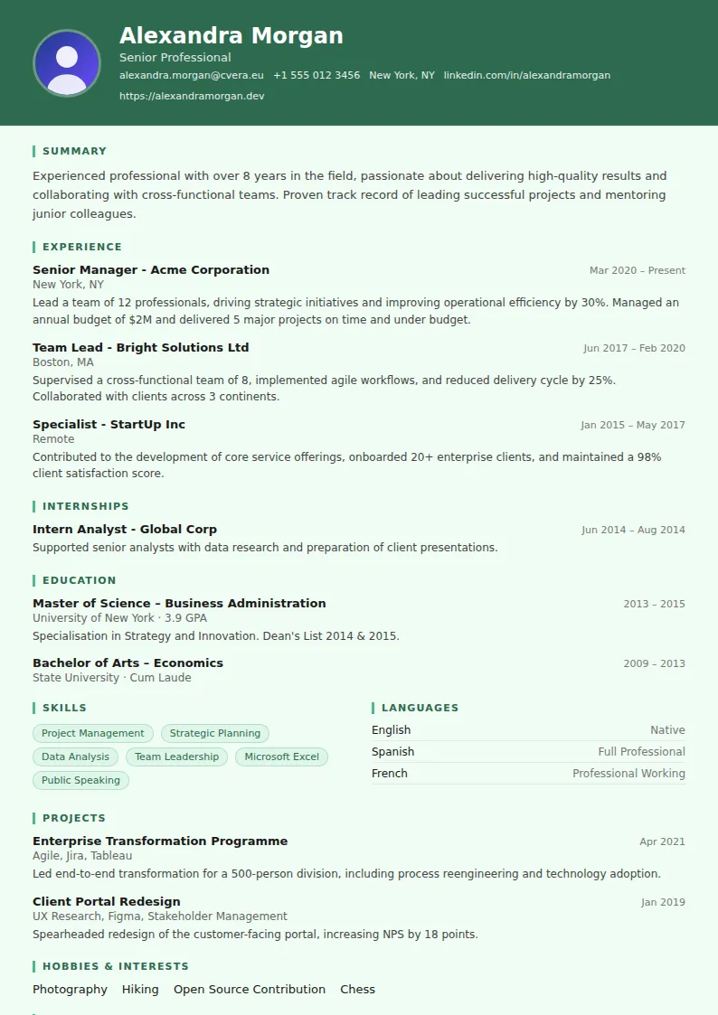 Nurse CV Template