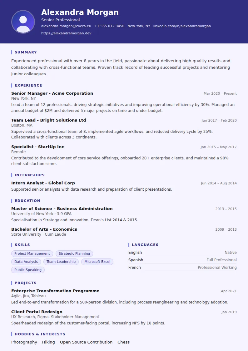 Paralegal CV Template