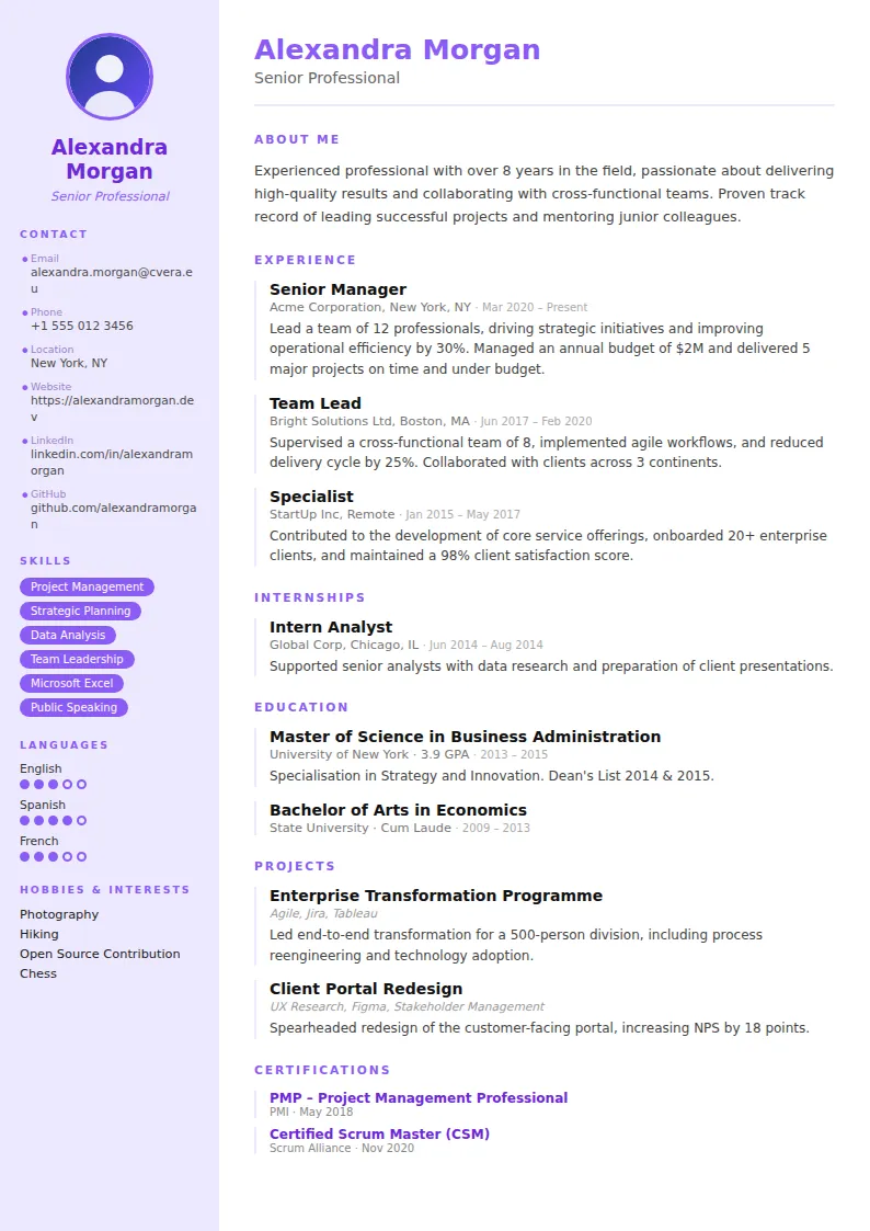 Pastel CV Template