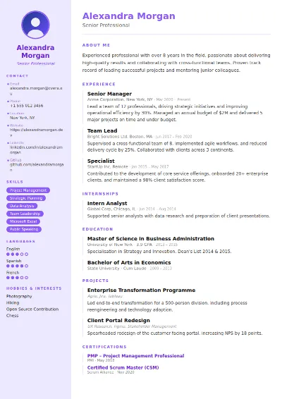 Pastel CV Template