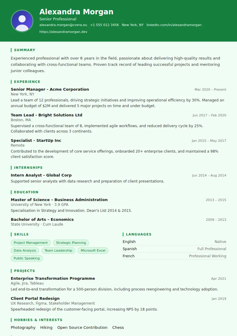 Pharmacist CV Template
