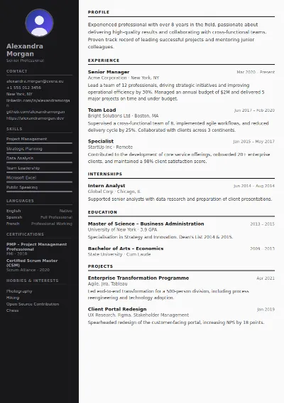 Photographer CV Template