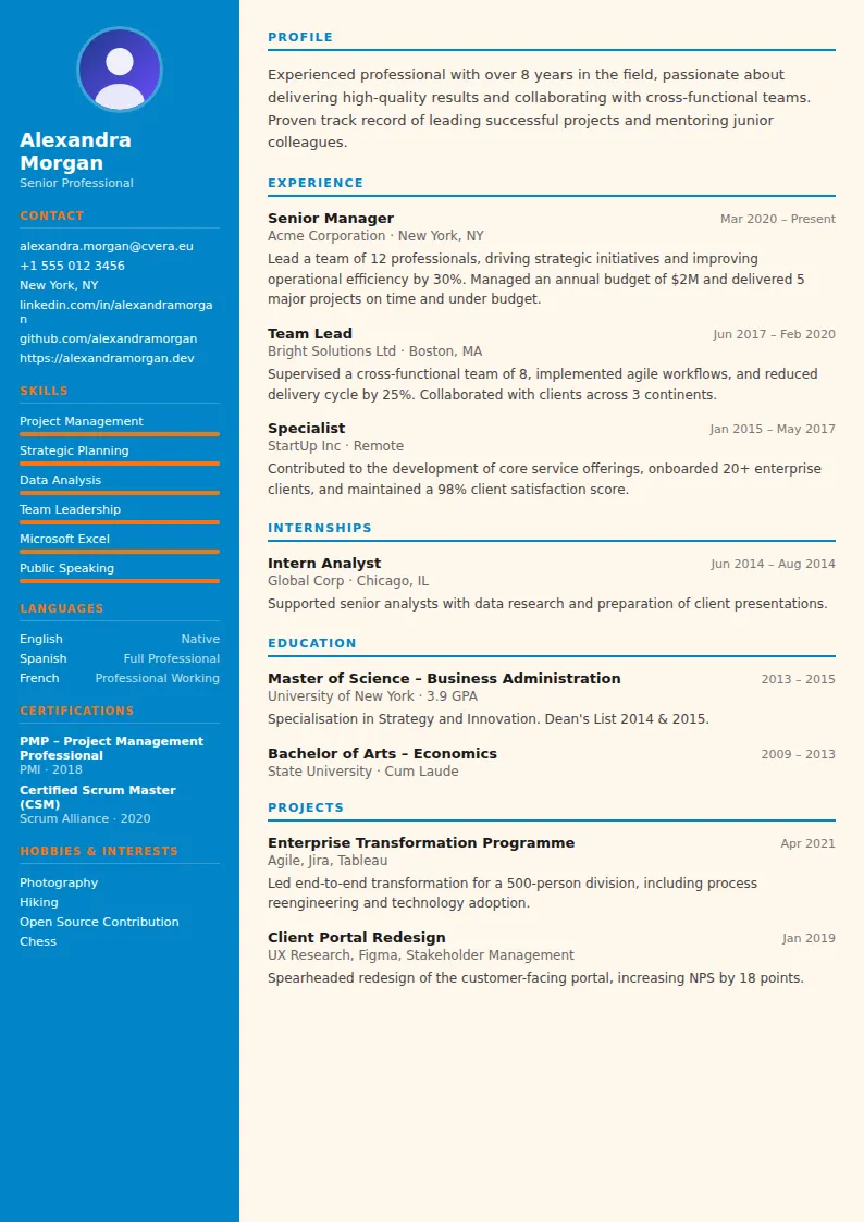 Physiotherapist CV Template