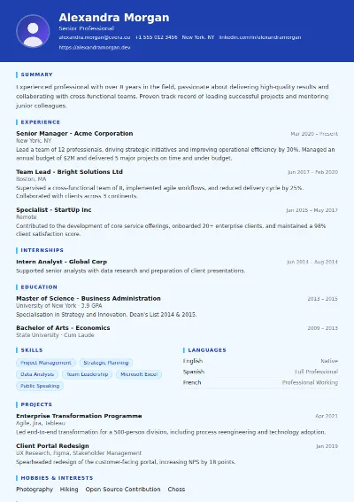 Plumber CV Template
