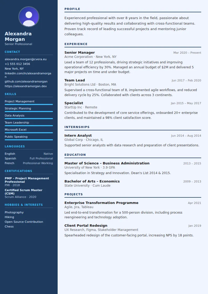 Radiologist CV Template