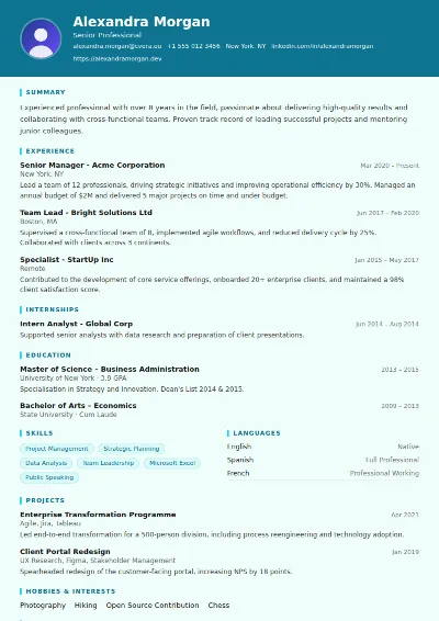 Scientist CV Template