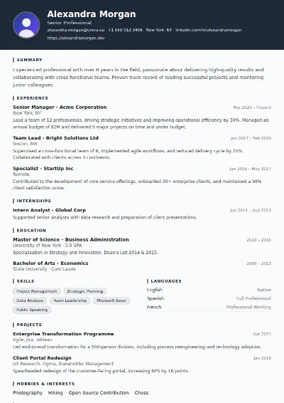 Security Guard CV Template