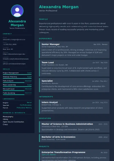 Slate CV Template