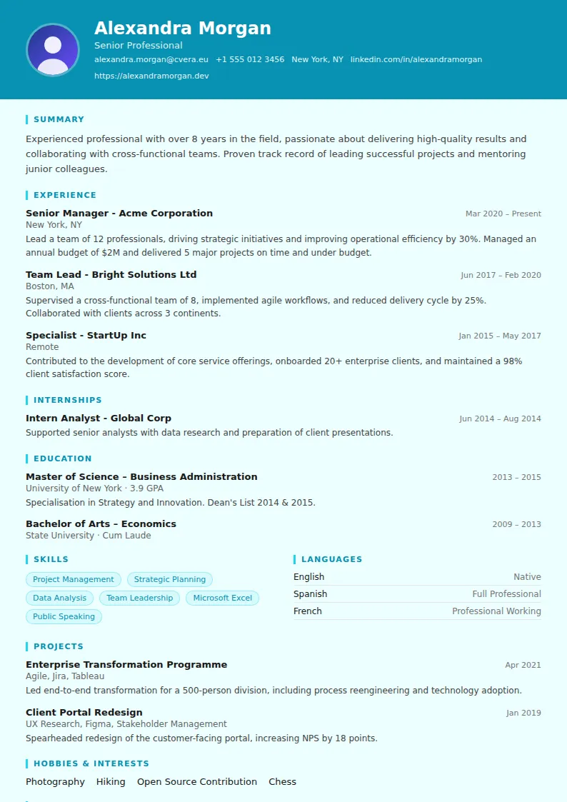 Social Worker CV Template