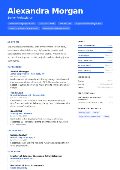 Spectrum CV Template