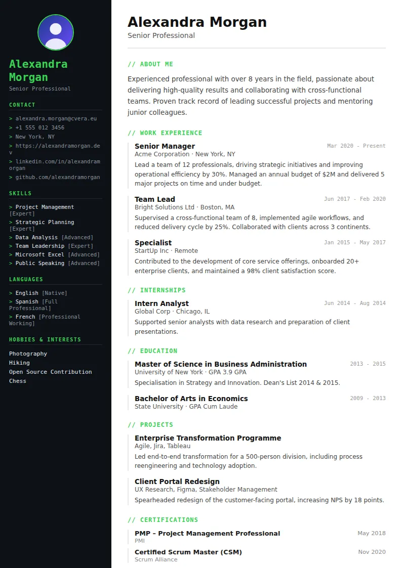 Tech CV Template