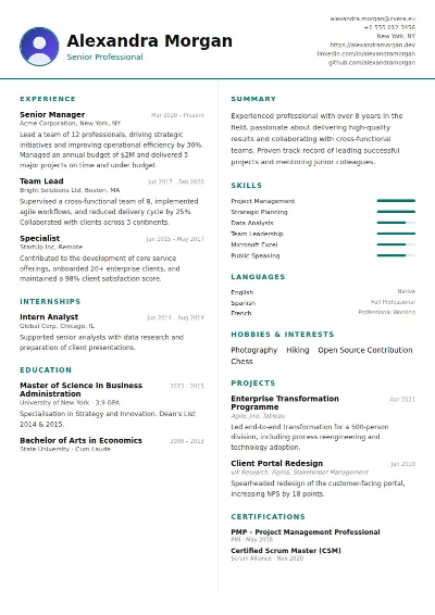 Two Column CV Template