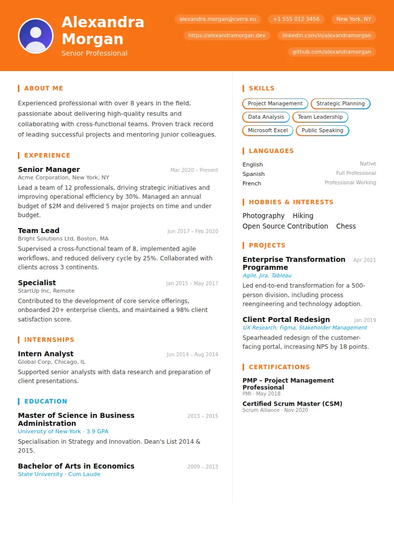 Vibrant CV Template