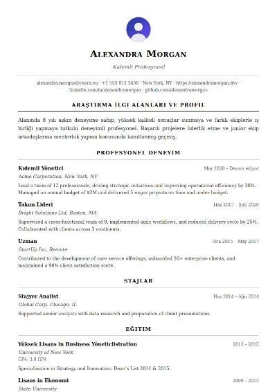 Academic CV Şablonu