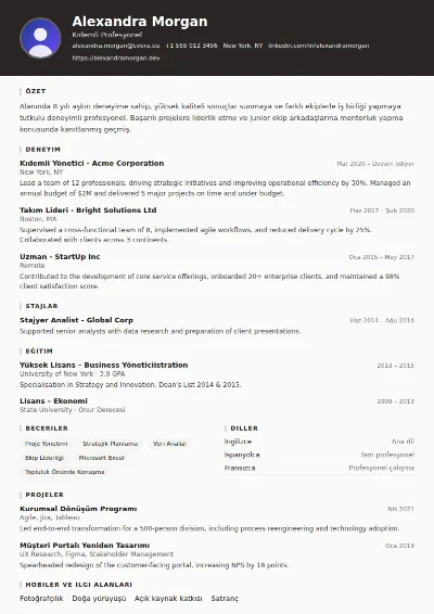 Architect CV Şablonu